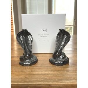 CB2 Cobra Metal Salt And Pepper Shaker Set NIB